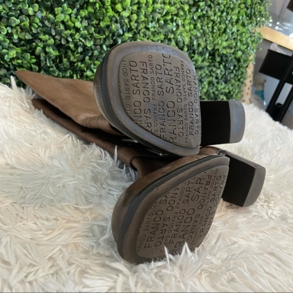 90’s Franco Sarto Brown Square Toe Boots - Picture 8 of 11